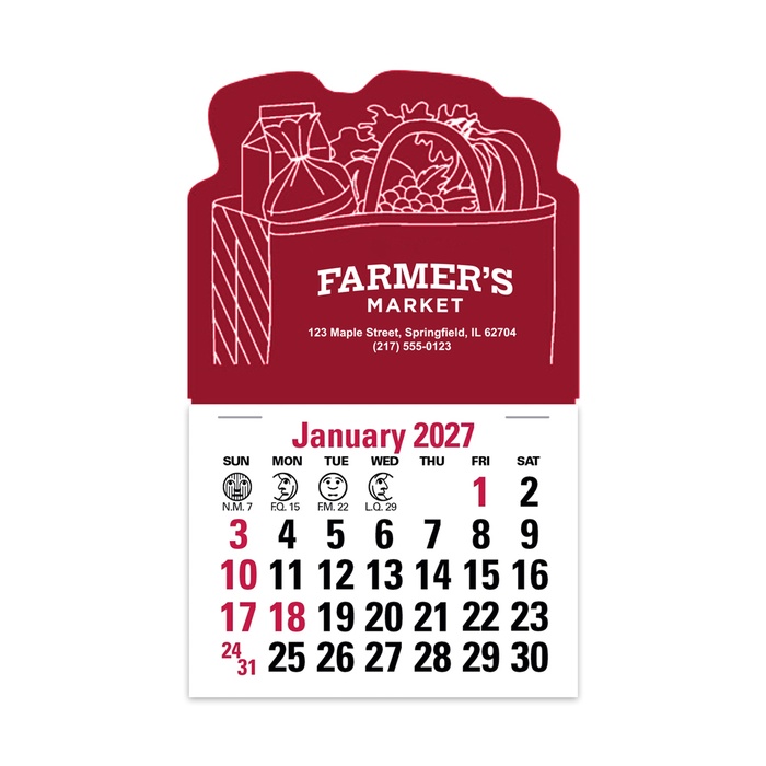 2-Color Stick Up Grid, English (14-Month) Grocery Bag - 2027