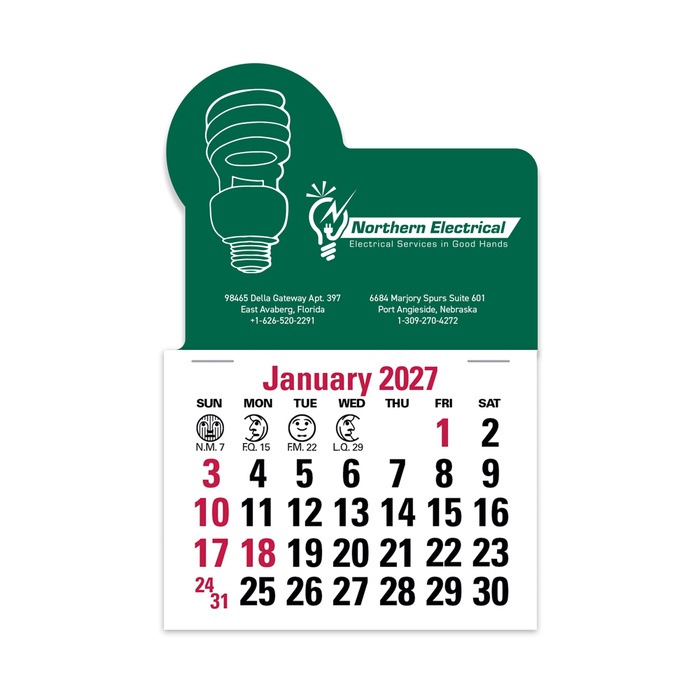 2-Color Stick Up Grid, English (14-Month) Fluorescent Light Bulb - 2027