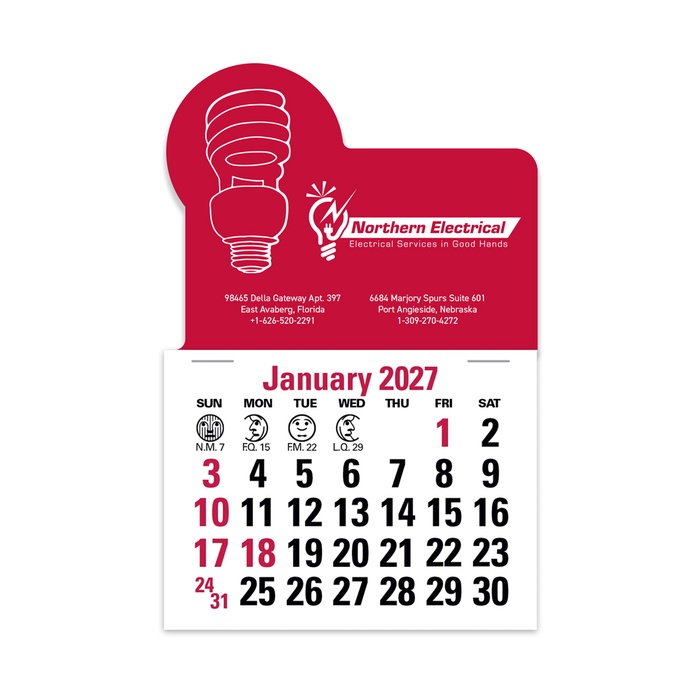 2-Color Stick Up Grid, English (14-Month) Fluorescent Light Bulb - 2027