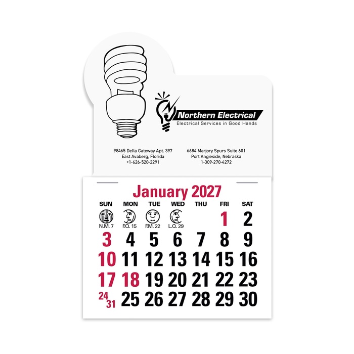 2-Color Stick Up Grid, English (14-Month) Fluorescent Light Bulb - 2027