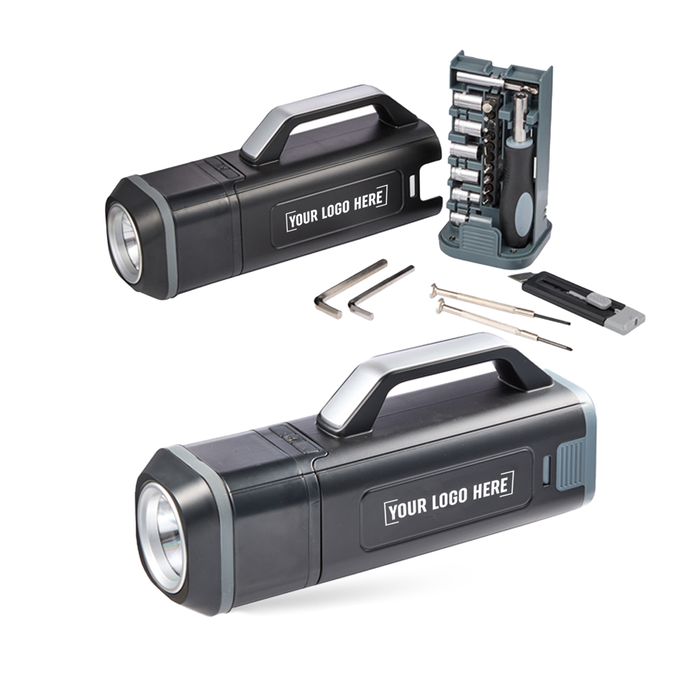 Tool Set with Rechargeable LED Flashlight - 1 Color