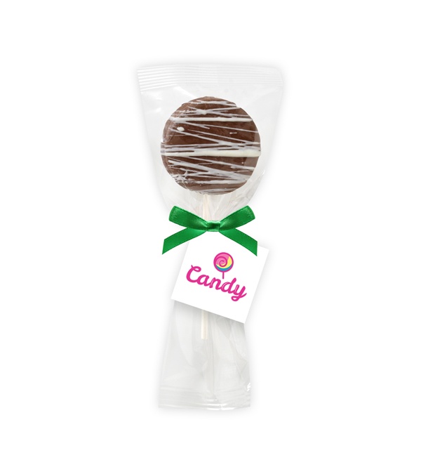 Chocolate Oreo Pop with White Drizzle