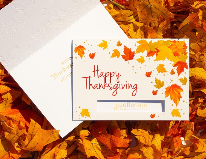 Classic Bright Thanksgiving Leaves Greeting Card