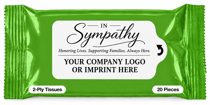 In Sympathy Tissue Packets with Your Custom Imprint