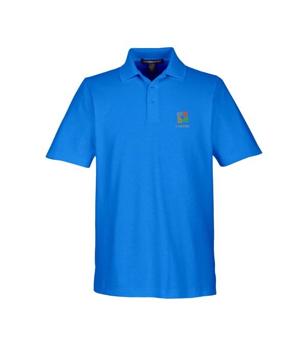 Devon & Jones CrownLux Performance Men's Plaited Polo - Screen Print