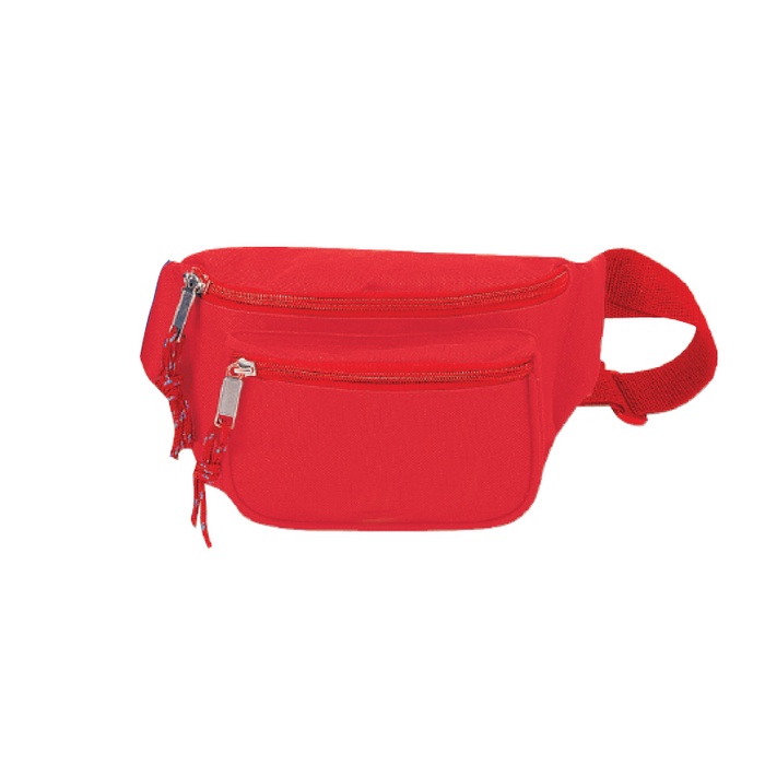 600D Polyester Triple Zipper Fanny Pack