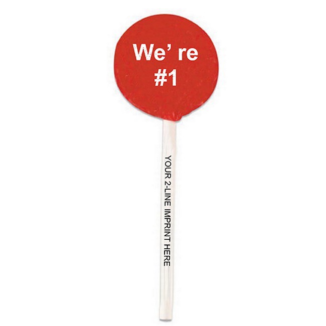 We're #1 Lollipops with Imprinted Sticks