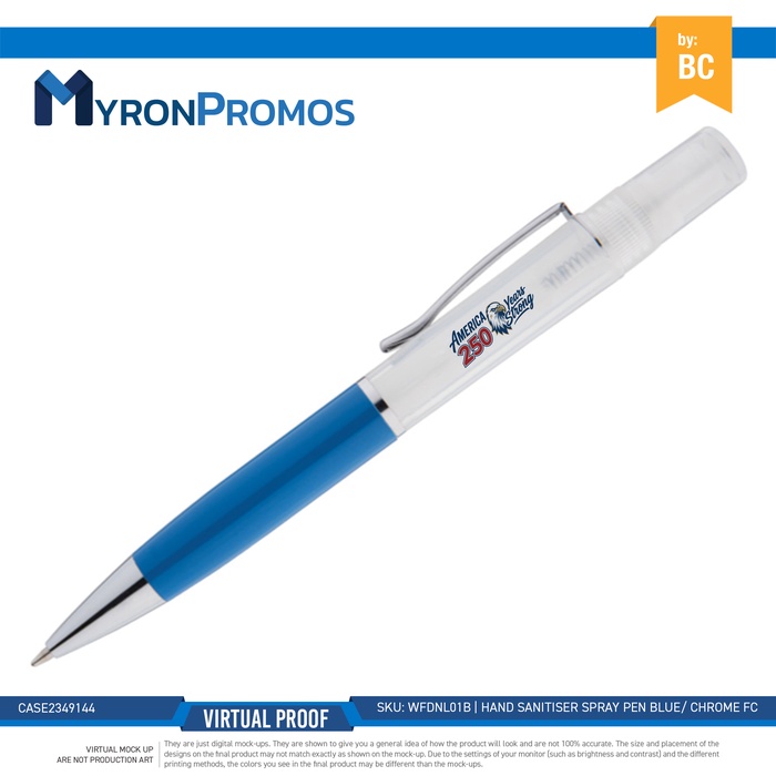 Creston Bold 250 Anniversary Hand Sanitizer Spray Pen-Refillable 0.1fl oz.- Screen Imprint
