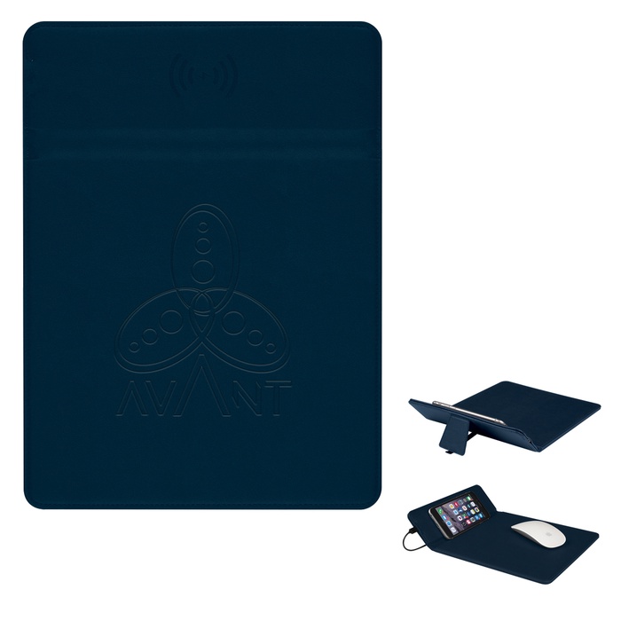 Wireless Charging Logo Mouse Pad with Phone Stand