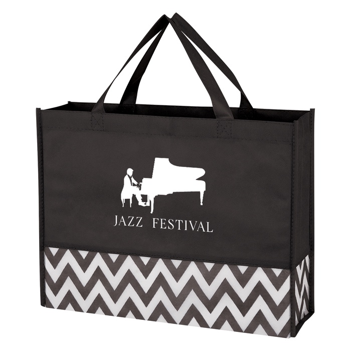 Zigzag Non-Woven Custom Tote Bags