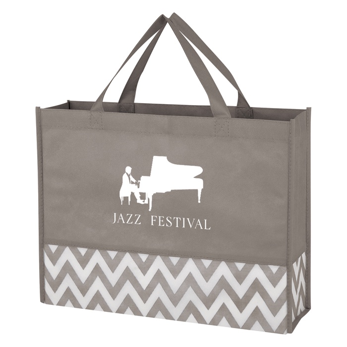 Zigzag Non-Woven Custom Tote Bags