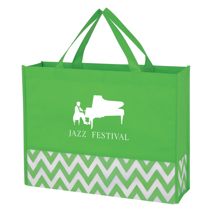 Zigzag Non-Woven Custom Tote Bags