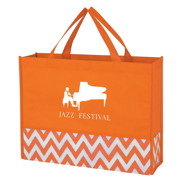 Zigzag Non-Woven Custom Tote Bags