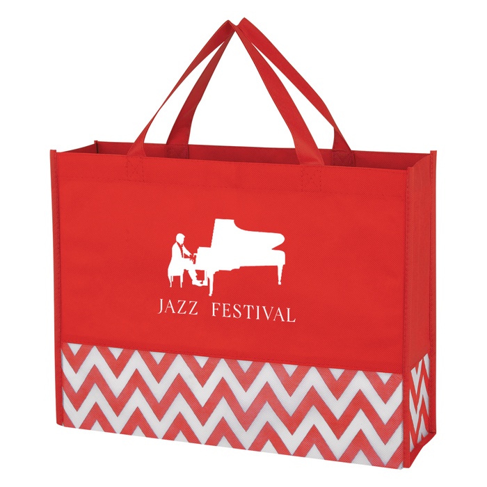 Zigzag Non-Woven Custom Tote Bags