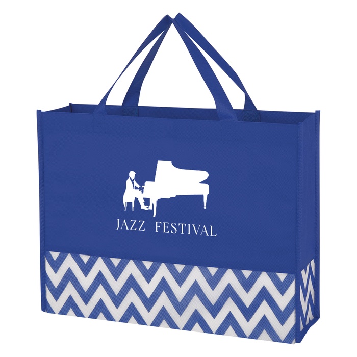 Zigzag Non-Woven Custom Tote Bags